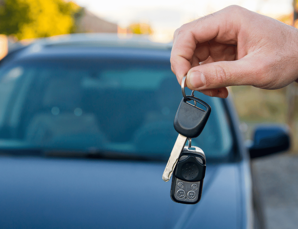 Vehicle lockout, car door being opened